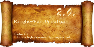 Ringhoffer Orsolya névjegykártya